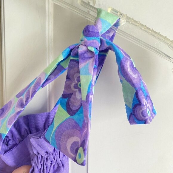 Custom Made Girl’s Purple Tiered Ruffle Easter Dress Sz 7 - Picture 6 of 9